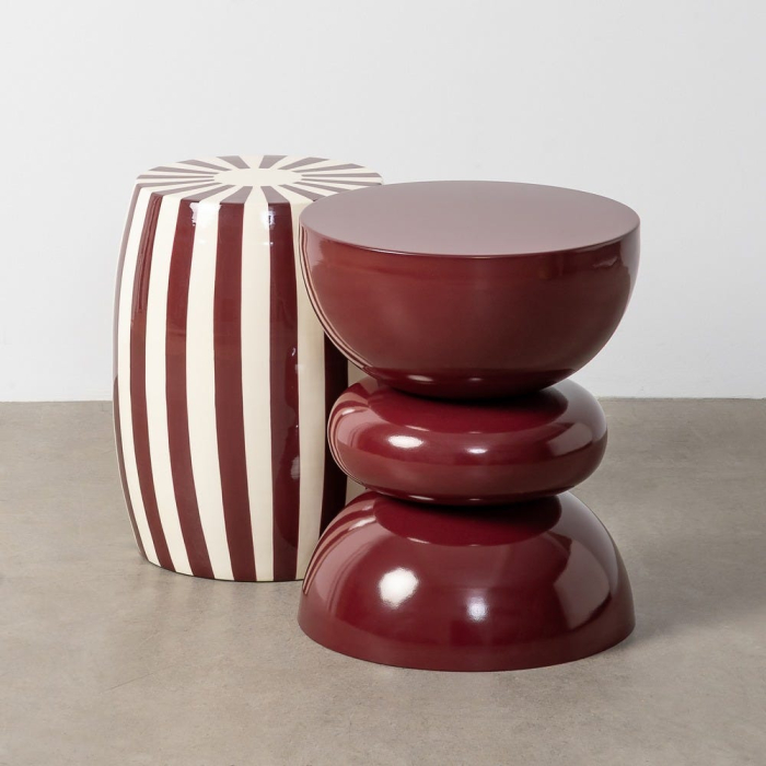 Măsuță laterală decorativă din metal bordeaux [3]