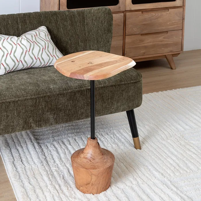Măsuță laterală acacia, decor modern rustic [2]