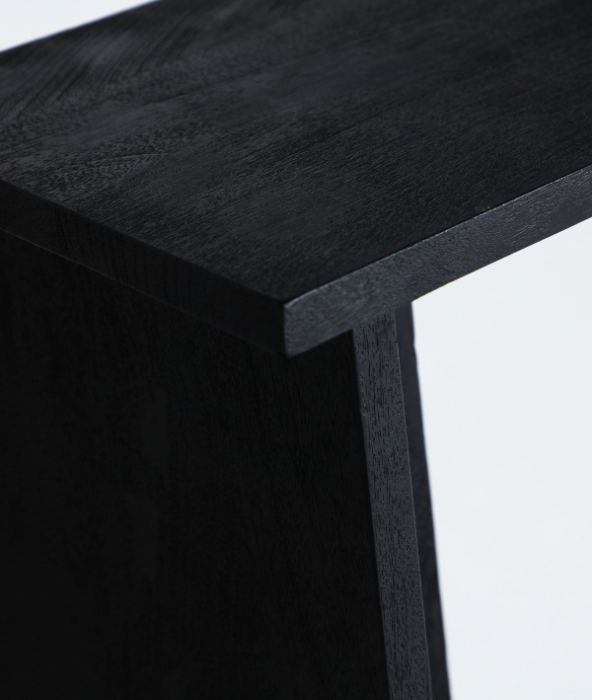 Masuta laterala din lemn de mango negru cu forma sculpturala ZNIN [4]