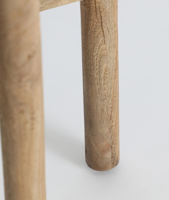 Măsuță laterală LACAUNE – marmură gri și lemn de mango maro [3]