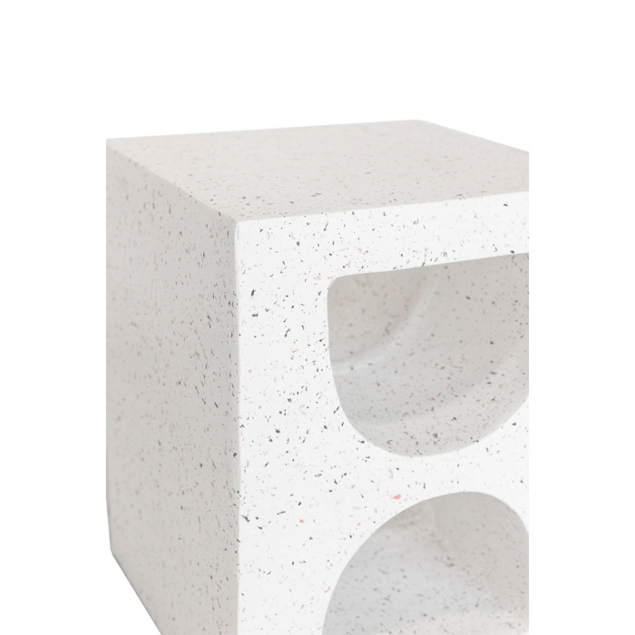 Măsuță laterală terrazzo albă sculpturală Nest [3]