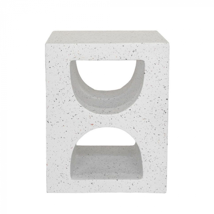 Măsuță laterală terrazzo albă sculpturală Nest [2]