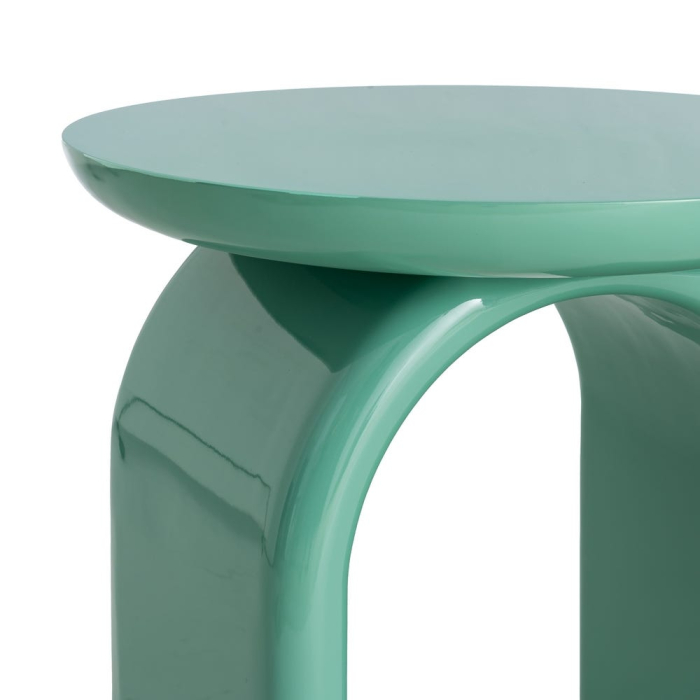 Măsuță laterală din MDF verde lucios cu formă arcuită [4]
