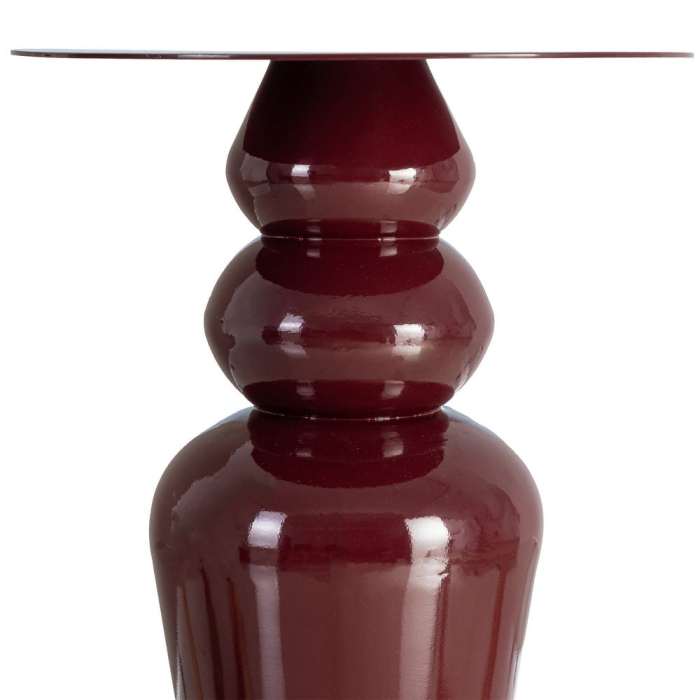 Măsuță laterală din metal bordeaux bază stratificată [5]