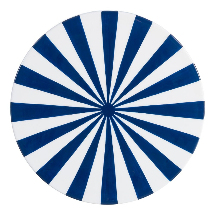 Măsuță laterală din metal cu dungi alb-albastru [8]