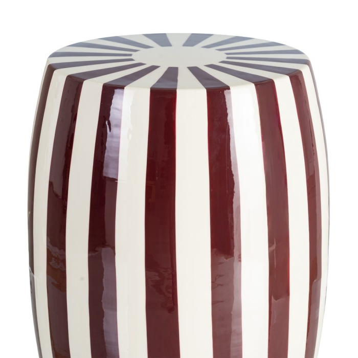 Măsuță laterală din metal cu dungi bordeaux și crem [5]