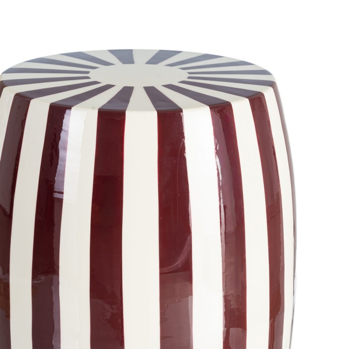 Măsuță laterală din metal cu dungi bordeaux și crem [4]