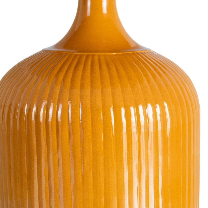 Măsuță laterală din metal galben muștar bază cilindrică striată [6]