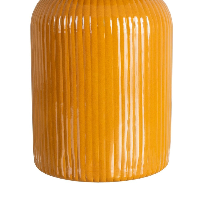 Măsuță laterală din metal galben muștar bază cilindrică striată [7]