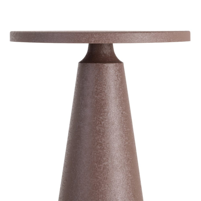 Măsuță laterală din oțel maro blat texturat [4]