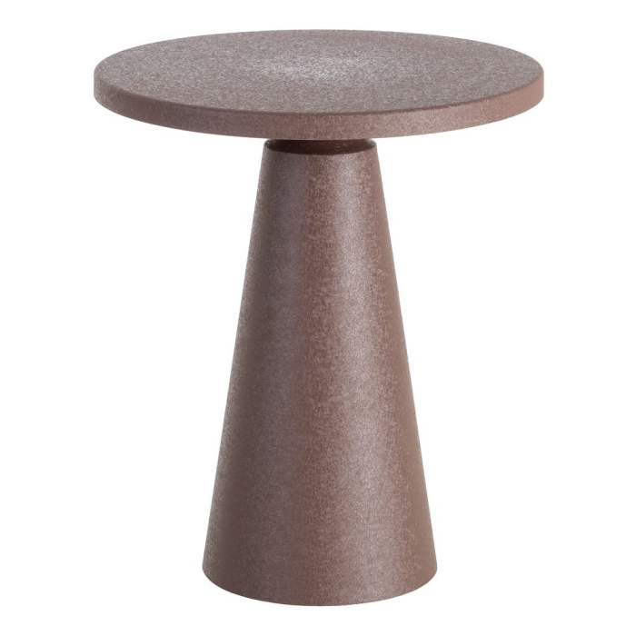 Măsuță laterală din oțel maro blat texturat [2]