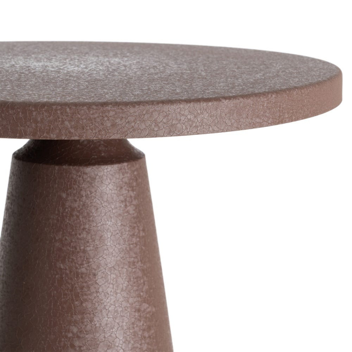 Măsuță laterală din oțel maro blat texturat [3]