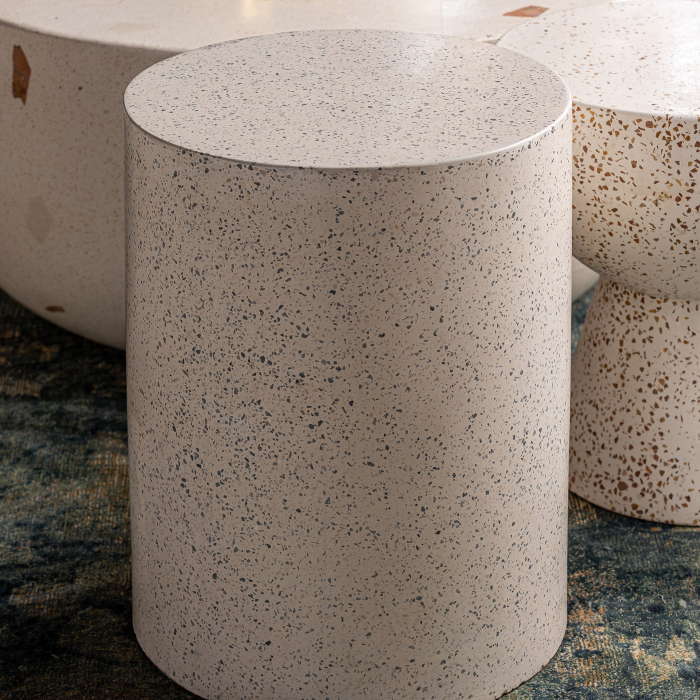 Masuta laterala contemporana terrazzo alb|Masute decorative [5]