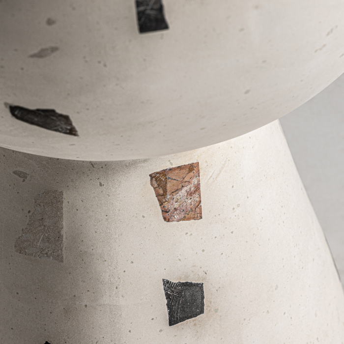 Masuta laterala contemporana terrazzo alb|Masute decorative [4]