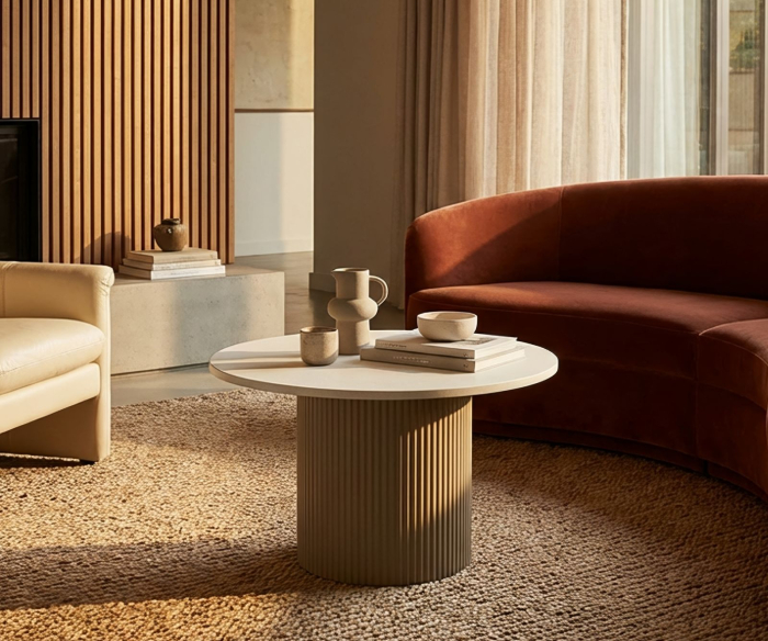 Masuta laterala gri alb din metal si marmura artificiala pentru living [5]