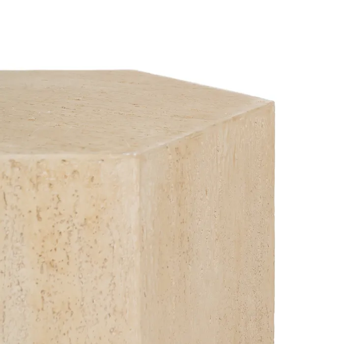 Măsuță laterală bej, decor hexagonal [5]