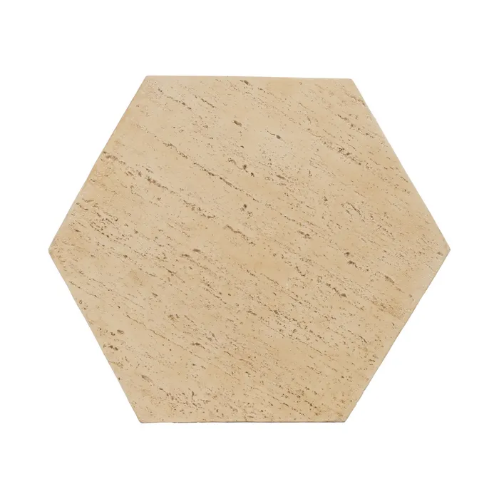 Măsuță laterală bej, decor hexagonal [6]