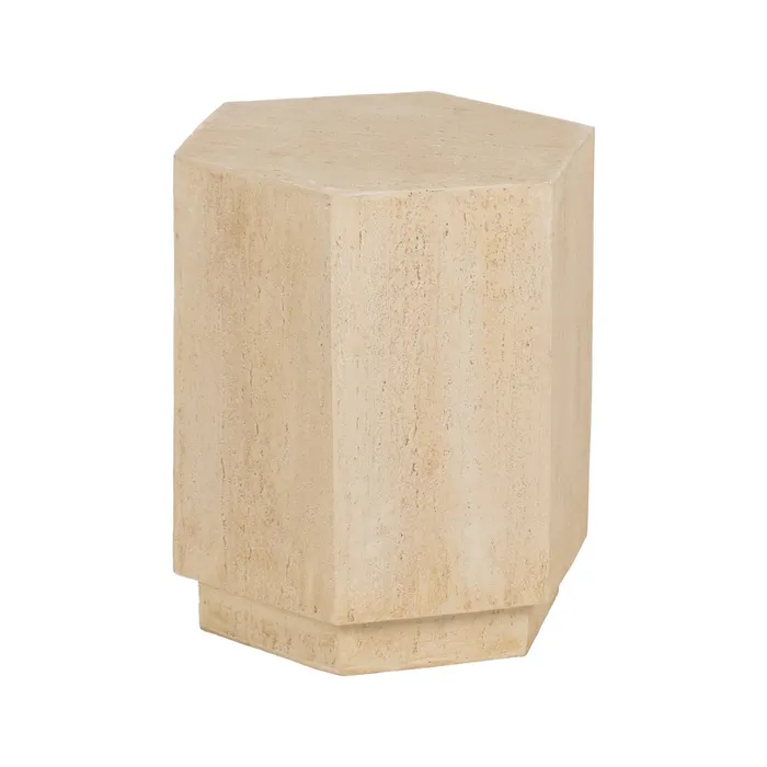 Măsuță laterală bej, decor hexagonal [2]