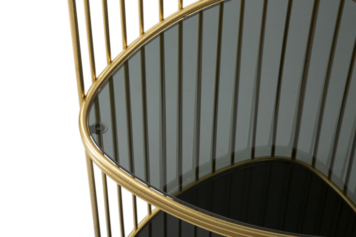 Masuta laterala inalta 3 rafturi aurie | Design antichizat CreativDeco [5]