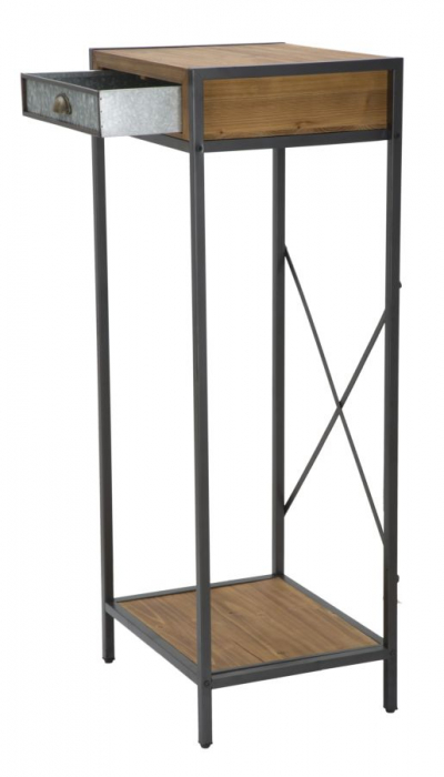 Masuta laterala industriala inalta cu depozitare | Design vintage CreativDeco [3]