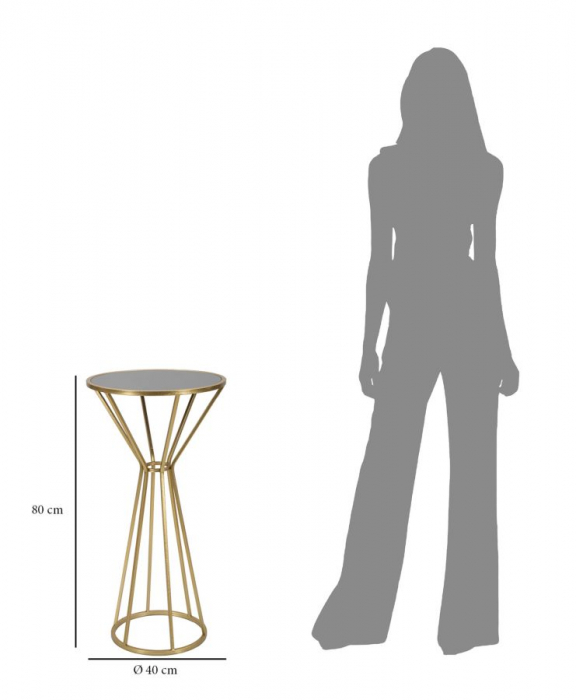 Masuta laterala inalta cu oglinda stil Glam CreativDeco [6]