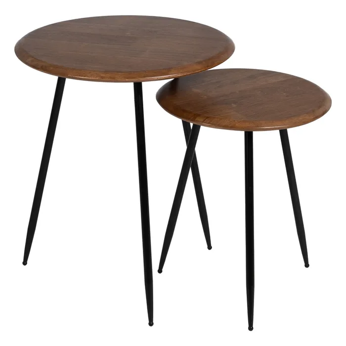 Masuta lemn cauciuc rotunda|Mobilier decor modern [3]