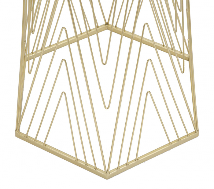 Masuta laterala Lines, metal auriu, oglinda [6]