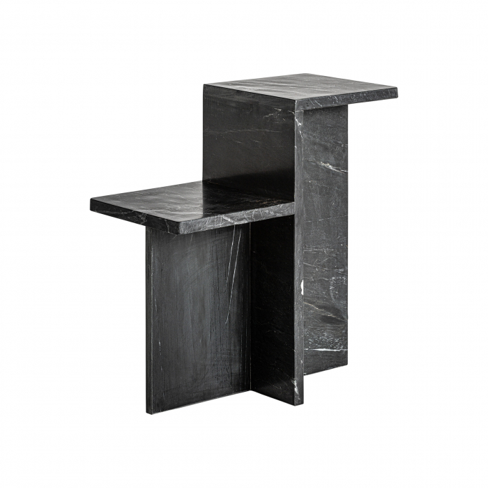 Măsuță marmură neagră, design geometric sculptural. [1]