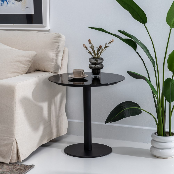 Masa Laterala Minimalista CreativDeco - Mobilier Negru Lucios [2]