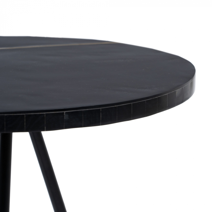 Masa Laterala Neagra cu Detalii Cupru CreativDeco - Design Minimalist Modern [3]