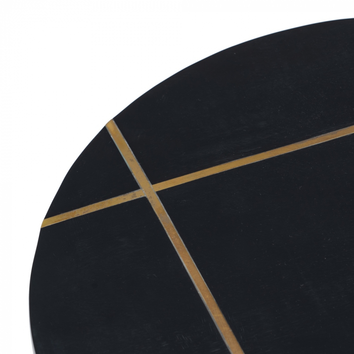 Masa Laterala Neagra cu Detalii Cupru CreativDeco - Design Minimalist Modern [4]