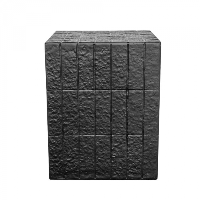 Măsuță laterală negru mat Square din piatră sintetică [2]