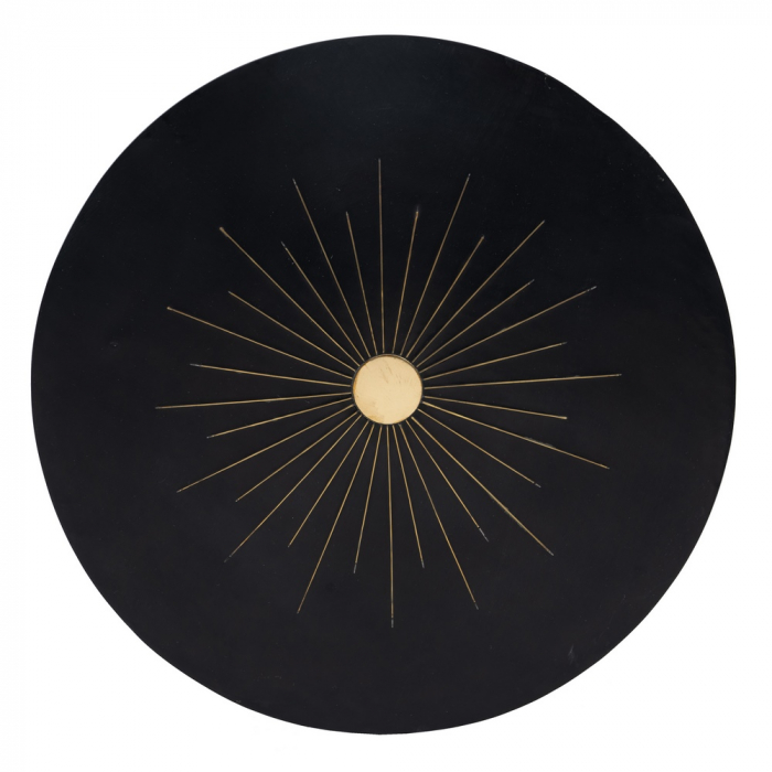 Masa Laterala Neagra CreativDeco - Detaliu Central Cupru pentru Decor Industrial [7]