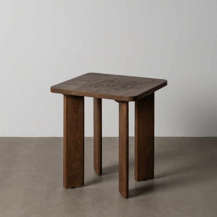 Măsuță laterală pătrată maro din lemn de mango design natural [2]