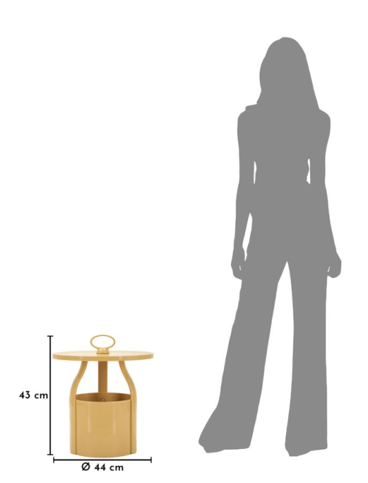 Masuta laterala plastic crem cu depozitare 44x43 cm [7]