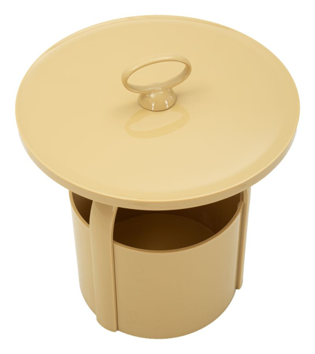 Masuta laterala plastic crem cu depozitare 44x43 cm [2]