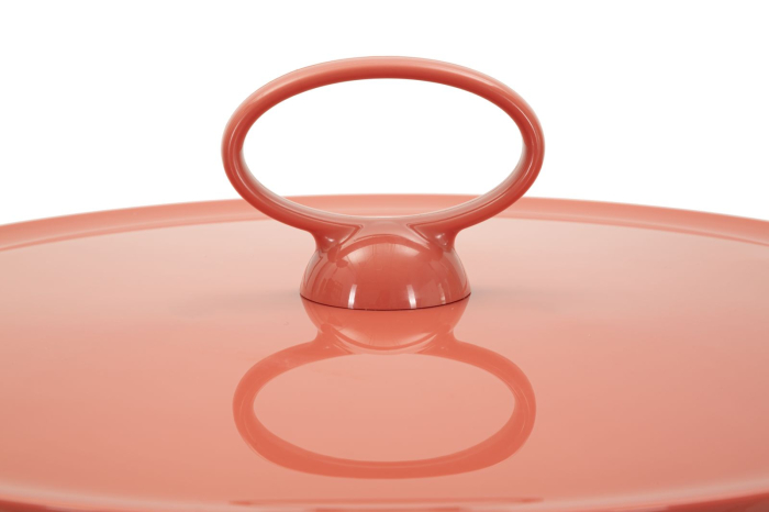 Masuta laterala plastic rosu cu depozitare 44x43 cm [3]