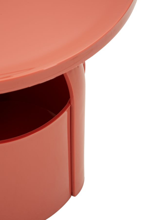 Masuta laterala plastic rosu cu depozitare 44x43 cm [5]