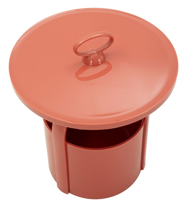 Masuta laterala plastic rosu cu depozitare 44x43 cm [2]