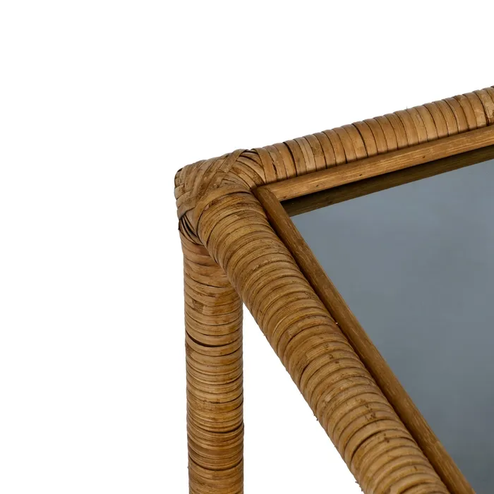 Masuta laterala ratan sticla|Mobilier natural decorativ [4]
