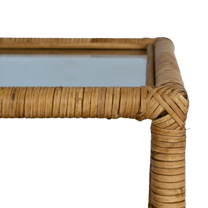 Masuta laterala ratan sticla|Mobilier natural decorativ [6]