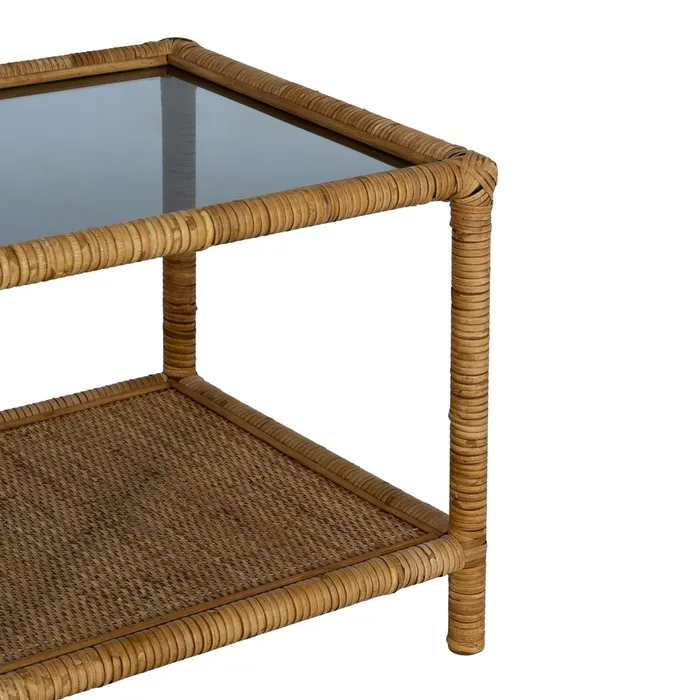 Masuta laterala ratan sticla|Mobilier natural decorativ [7]