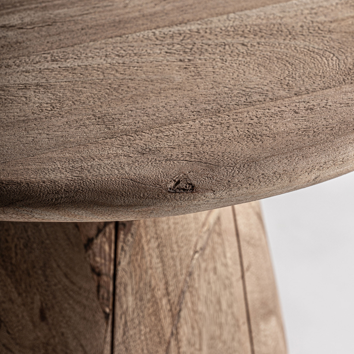 Măsuță laterală din lemn de mango cu bază sculpturală Jacquard [2]