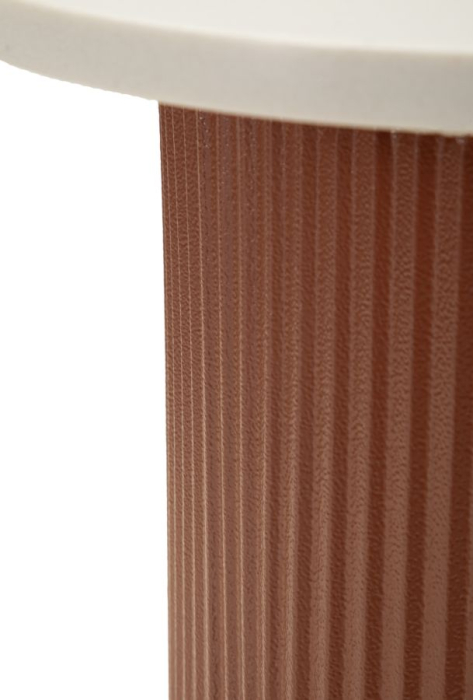 Masuta laterala rosu alb din metal si marmura artificiala pentru living [4]