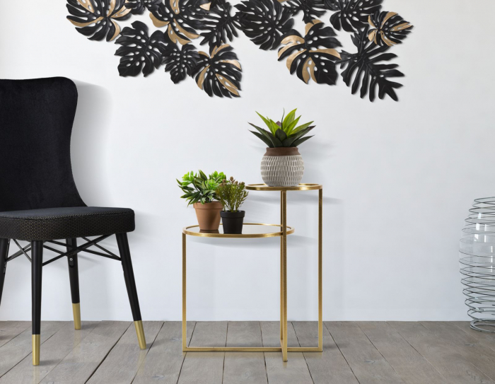 Masuta laterala rotunda 2 nivele stil glamour CreativDeco [6]