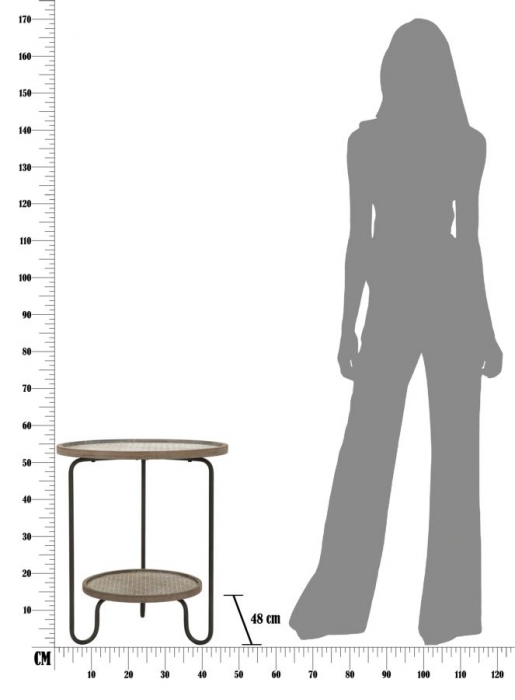 Masuta laterala Arex 2 rafturi stil rustic boho CreativDeco [7]