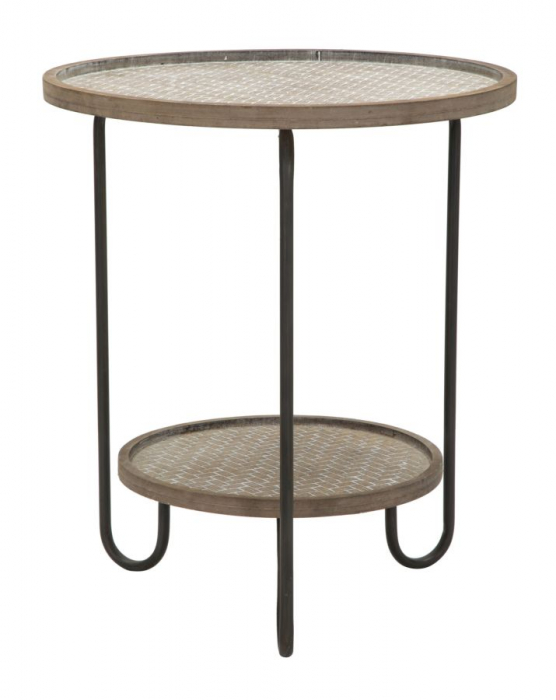 Masuta laterala Arex 2 rafturi stil rustic boho CreativDeco [5]