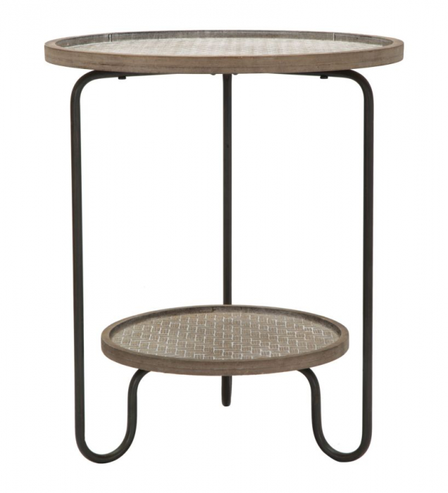 Masuta laterala Arex 2 rafturi stil rustic boho CreativDeco [1]