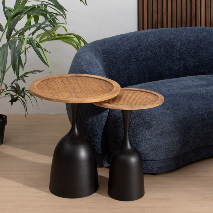 Măsuță Rotundă cu Ratan CreativDeco - Accesoriu Elegant pentru Spații Moderne [2]