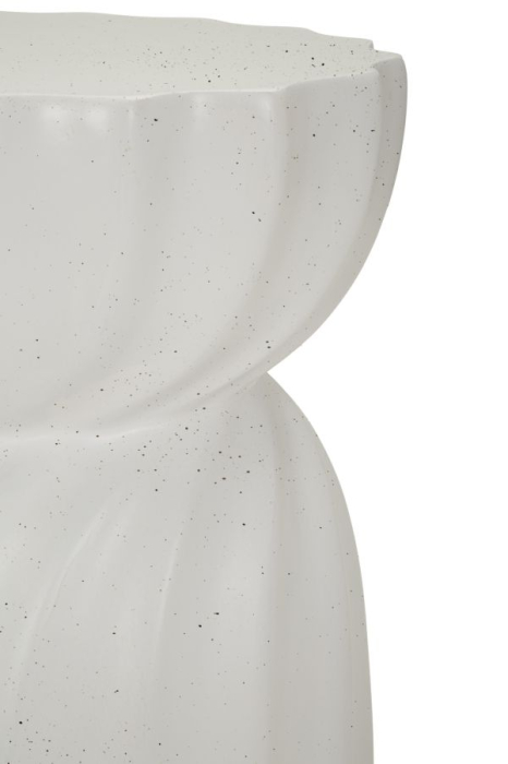 Masuta laterala rotunda sculpturala rasucita crem 36x47.5 cm [5]